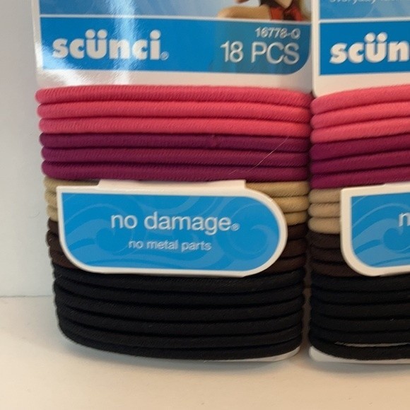 Scunci Hair Ties Ponytail Elastics No Metal Pink Tan Brown Black 3 Packs - Picture 2 of 13